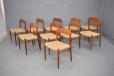 Refurbished vintage teak dining chairs model 75 designed by Niels Moller - set of 4, 6, 10
