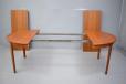Vintage circular dining table in teak on triangular legs - view 8