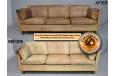 Midcentury design low 3 seat sofa in ox leather upholstery.
