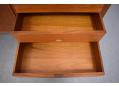 Equal depth drawers are all mae entirely of teak