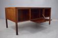 Stylish brazilian rosewood desk featuring 6 drawers and bar cabinet, designed by gunni Omann