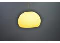 Bulb shape pendant light in lime green plastic made in Denmark.