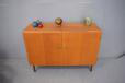 Vintage light oak model 232 cabinet with brass hardware by Borge Mogensen