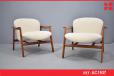 Vintage Danish Teak armchairs | New alpaca wool  - view 1