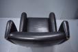 VIntage Illum Wikkelso design armchair in black leather with rosewood legs produced 1961 by Soren Willadsen