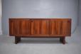 Low vintage sideboard in rosewod with sliding doors - Vejle Stole & Mobelfabrik 1975