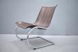 Agitari lounger chair in borwn makassar wood and chrome