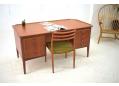 Danish design teak desk with 8 drawers & bookcase rear. SOLD