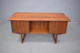 Danish Mobelfabrik vintage teak writing desk with cupboard storage space on back