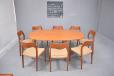 Can seat up to 8 as seen paired with Niels Moller model 75 chairs.