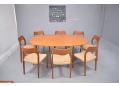 Can seat up to 8 as seen paired with Niels Moller model 75 chairs.