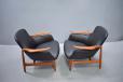 Vintage NV53 armchair in new black leather upholstery