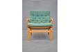 Vintage beech frame armchair with rattan woven back - view 4