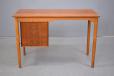 Midcentury teak and oak writing desk produced 1960s