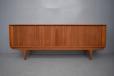 Bernhard Pedersen & Son production vintage teak sideboard with tambour doors