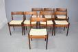 Set of 8 vintage rosewood model PS3/2 design by Grete Jalk
