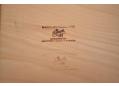 Logo branded to underside of all drawer on desk made by Sigurd Hansen Mobelfabrik