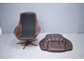 Bramin swivel chair | Brown leather - view 5