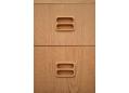 Both drawers are easy to open & feature inset handles.