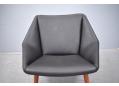Rare easy chair with teak legs | New black leather - view 5