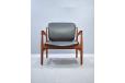 Finn Juhl armchair in teak and black vinyl | France chair - view 8