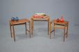Nest of 3 teak and oak side tables for sale