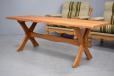 Antique oak coffee table on X-legs - view 3