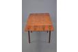 Danish teak dining table with square top and pull out leaves to set up to 6 people