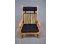 Oak framed Danish design armchair with high back rest