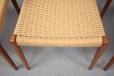 Vintage teak dining chairs for sale wth 2 armcahirs by Niels O Moller, 1951