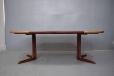 Skovby vintage rosewood pedestal dining table with 2 extra leaves