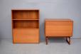 Mogens Kold production teak writing desk with cabinet base designed 1960s by Arne Hovmand Olsen