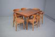 Vintage teak dining table with oak underframe by Hans Wegner