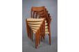 Model 71 dining chairs can be stacked easily for storage or moving.