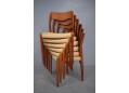 Model 71 dining chairs can be stacked easily for storage or moving.