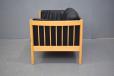 2 Seater black leather sofa with beech frame | Stouby - view 6