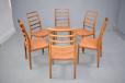 Midcentury design model 82 dining chairs in rosewood designed by Neils Moller with leather upholstered seats