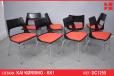 Vintage set of 8 black & Chrome chairs designed by Kai Korbing - view 1
