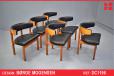 Set of 6 Borge Mogensen design armchair in black leather | Model BM3245 - view 1
