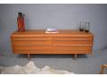 Rare Ib Kofod Larsen dresser in teak with 8 drawers.  Produced by Fredericia Mobelfabrik