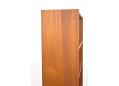 Teak bookcase made in Denmark with adjustable shelving & sliding doors.