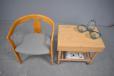 2000s Design curved beech frame armchair with 3 legs