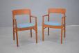Teak frame Korup Stolefabrik carver chairs for sale