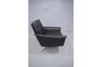 1960s Black leather armchair on swivel base - view 6