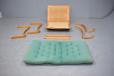 Vintage beech frame armchair with rattan woven back - view 10
