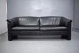 3 Seater black leather sofa made by Danish Mobelfabrik