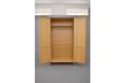 Simple 2 door vintage light oak wardrobe produced in the 1970s by Danish Cabinetmaker