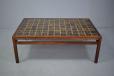 Midcentury rosewood coffee table with tiled top for sale