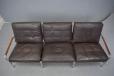 Midcentury Prebend Fabricius and Jorgen Kastholm FK6720 sofa in brown leather upholstery
