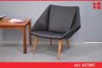 Rare Danish easy chair in black leather